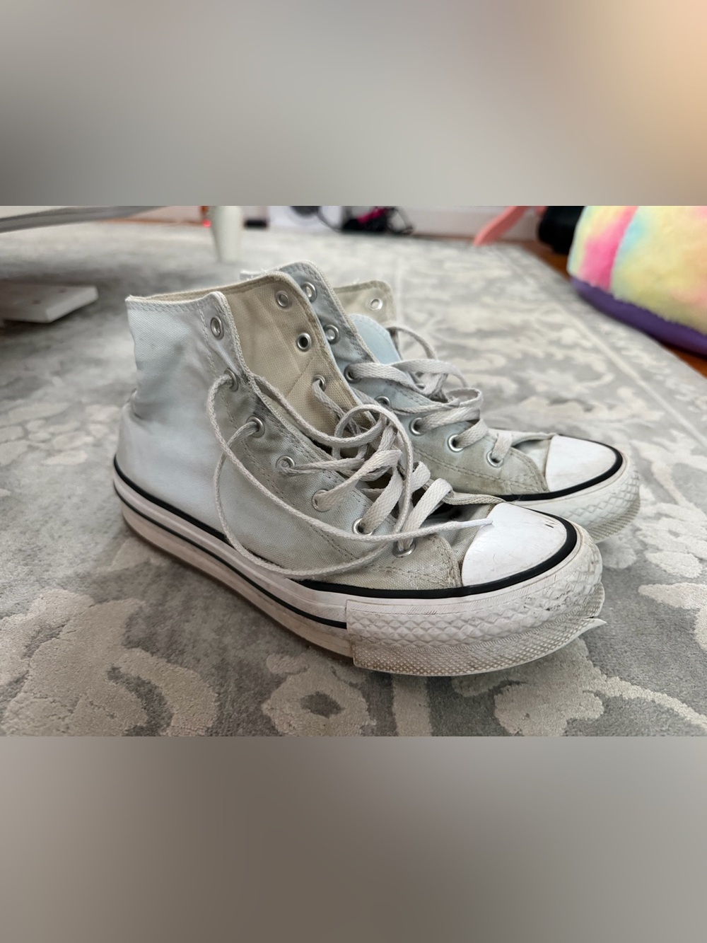 Converse Sky Blue High-Top Canvas Sneakers with Black Trim